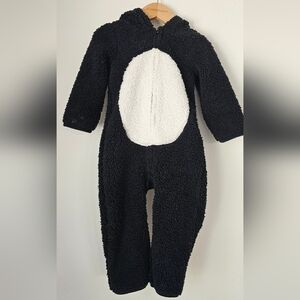 Skunk Costume. Cozy Black and White Kids One Piece